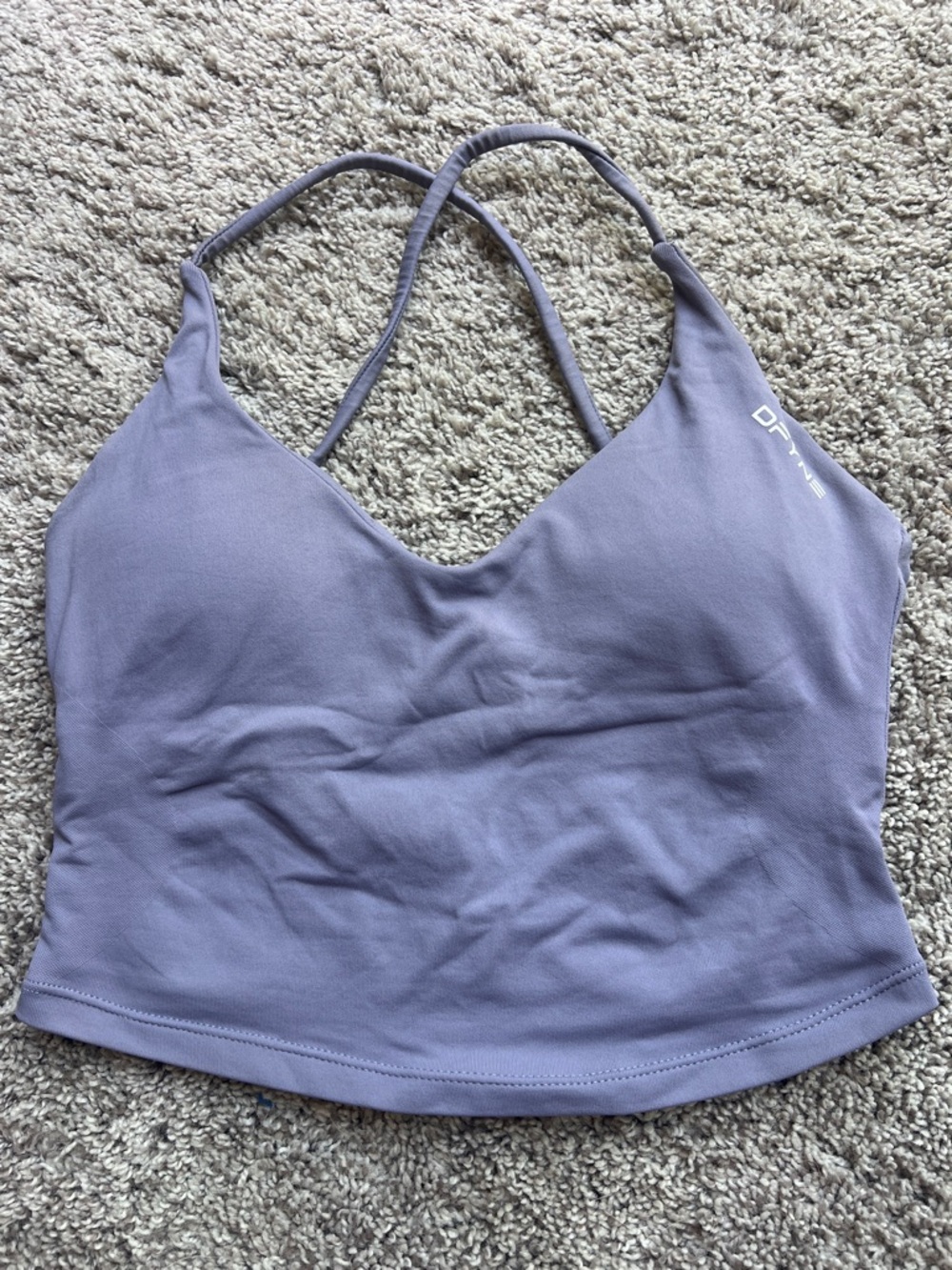 Violet Double-Strap Crop Sports Bralette